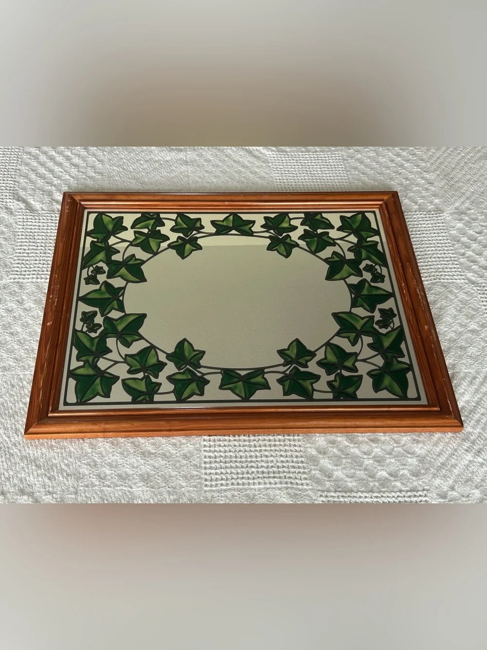Framed Ivy Vine Decorative Wall Mirror - Green